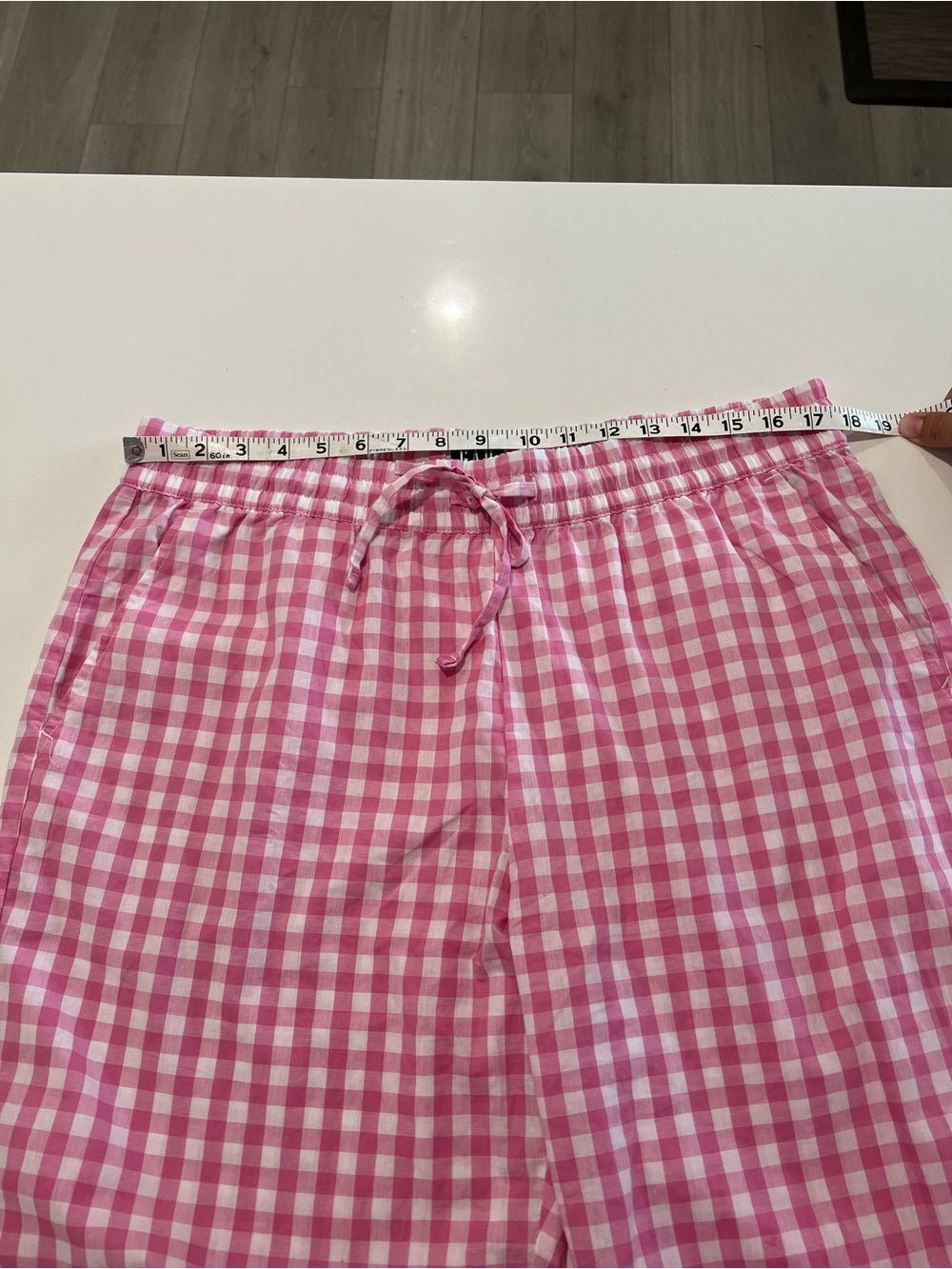 GAP • pink gingham pants 100% cotton size large - Picture 8 of 9
